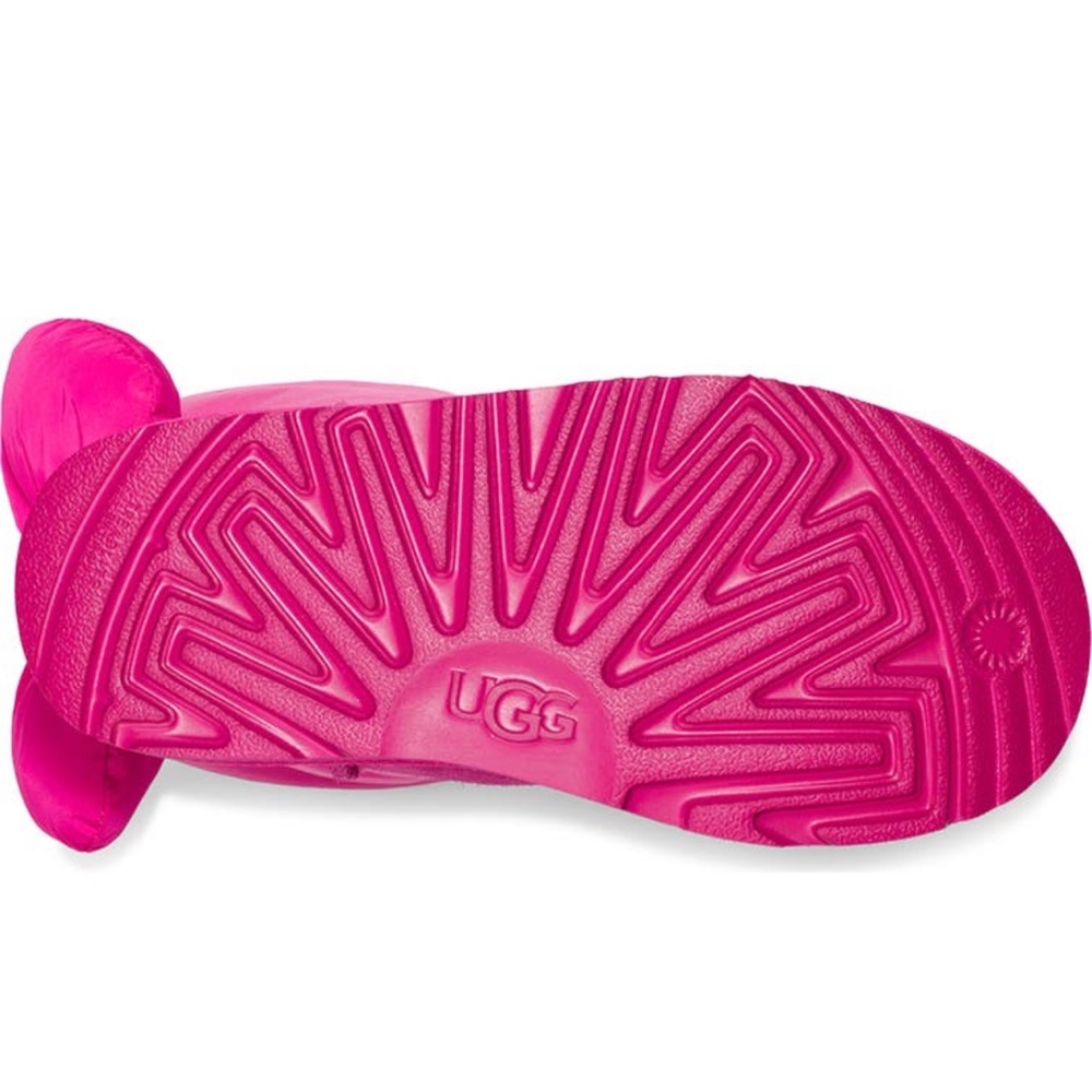 🆕PINK UGG Bailey Back Bow Girls Water-Resistant Maxi PUFFER Boot NWT Rock Rose - Picture 4 of 8
